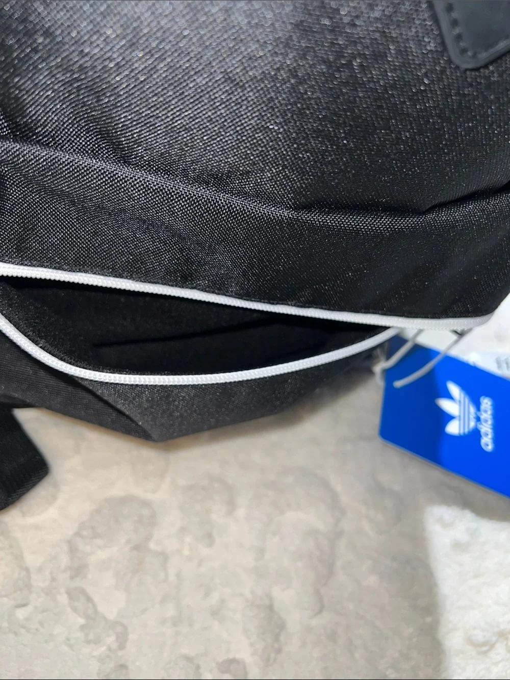 adidas Black Youth Originals Backpack with White Stripes NWT